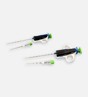 Pusiau automatinė biopsinė adata su koaksialine sistema